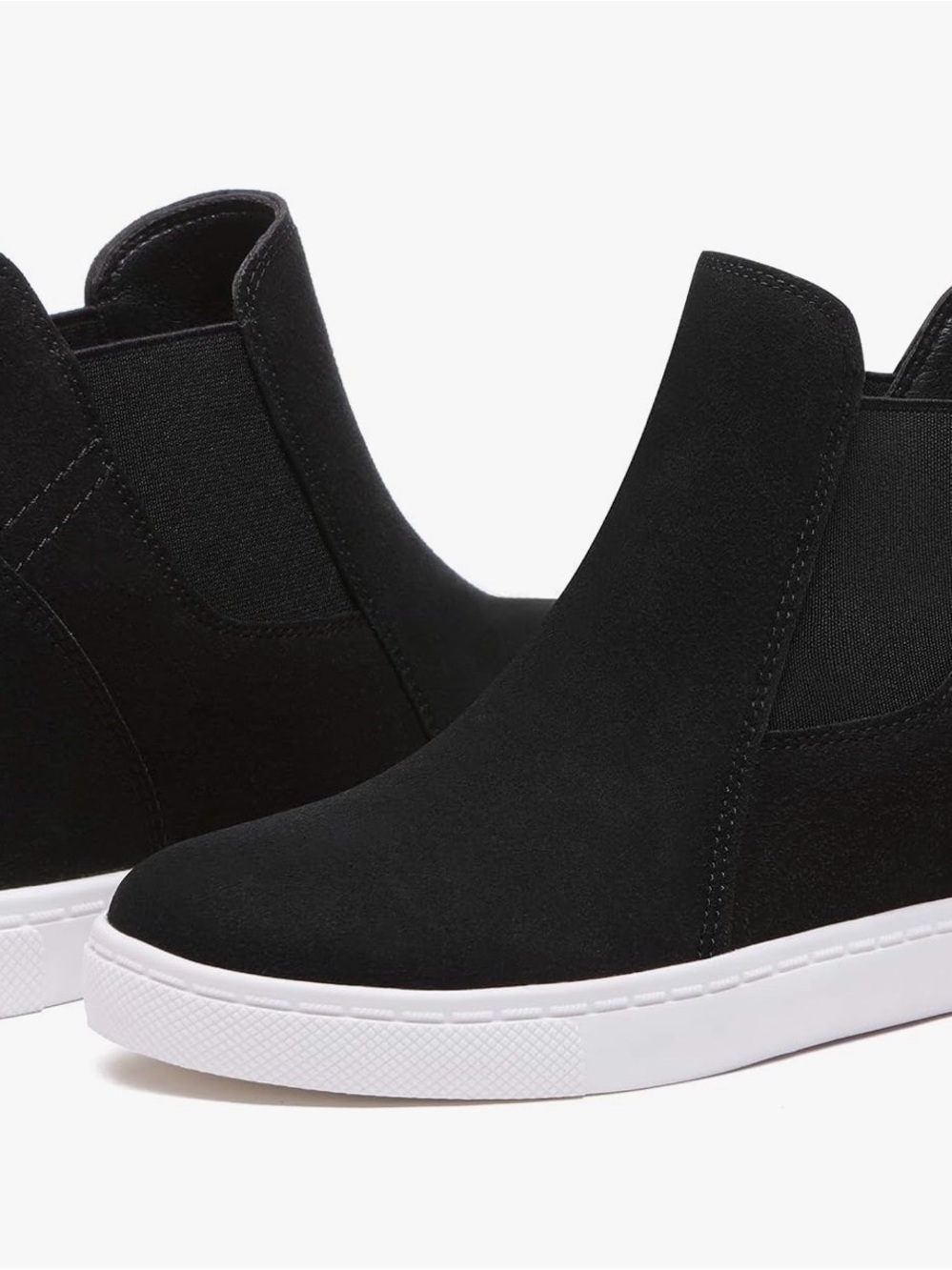 Athlefit Black Hidden Wedge brand new unused Ankle Boots Size 7.5 (3" Heel)